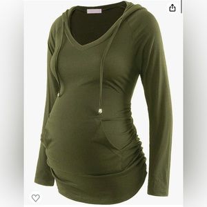 Maternity hooded pull over